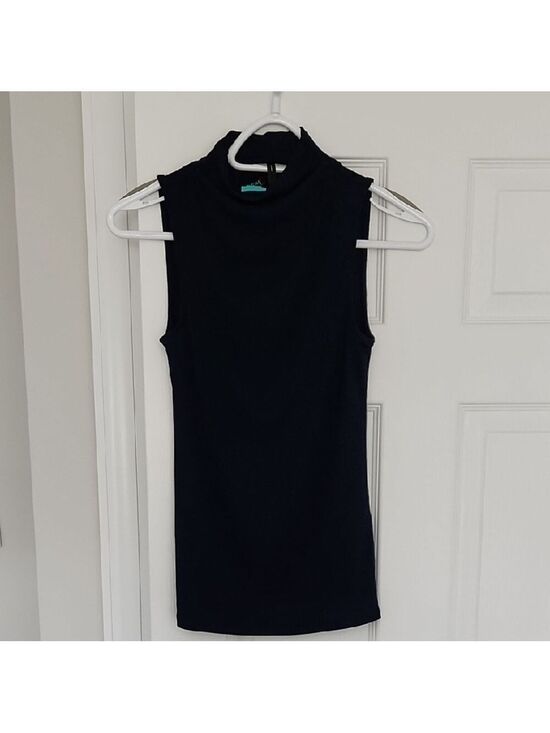41 Hawthorn Tops - Sleeveless Navy Mock Tank Top